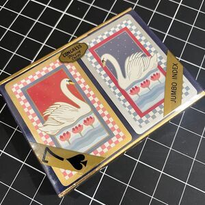 NWT Vintage Congress Jumbo Index Swan Playing Cards Spain Sealed Double Deck